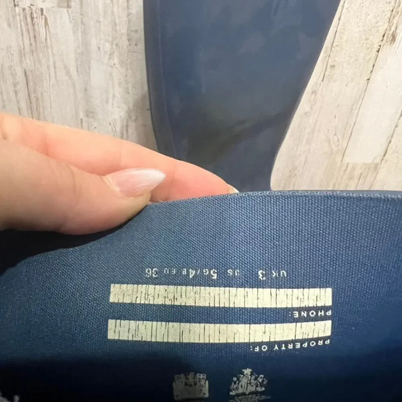 Hunter Women's Original Tall Rain Boots Navy Blue Size 5 - Picture 8 of 8